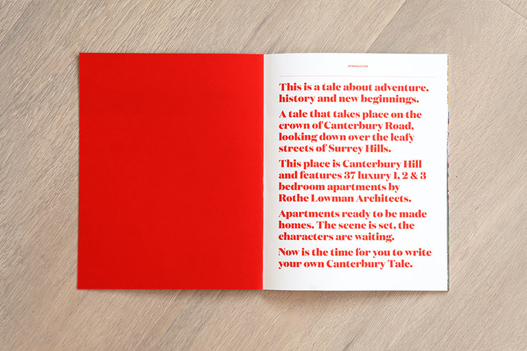 Self-titled Canterbury Hill Brand Identity Brochure Spread Mobile