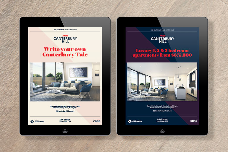 Self-titled Canterbury Hill Brand Identity Website Tablet Mobile