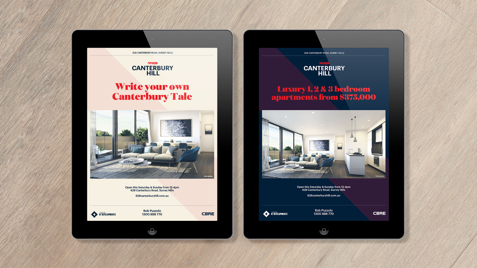 Self-titled Canterbury Hill Brand Identity Website Tablet