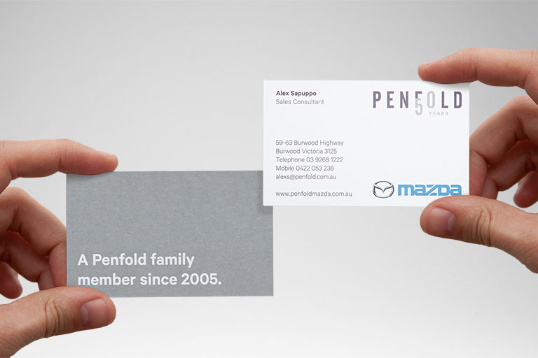 Self-titled Penfold Motors Brand Identity Business Cards Mobile
