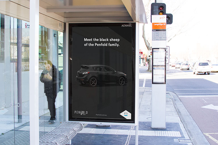 Self-titled Penfold Motors Brand Identity Outdoor Advertising Mobile