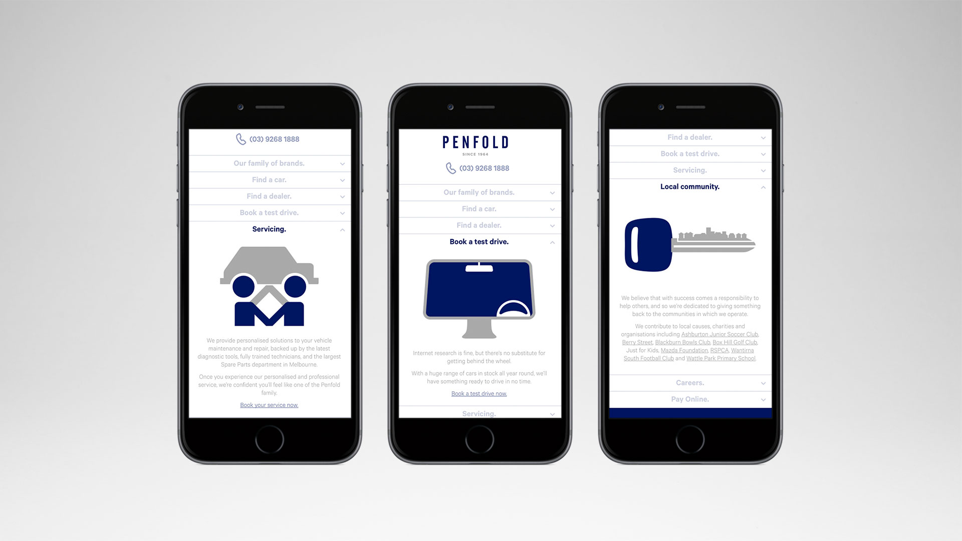 Self-titled Penfold Motors Brand Identity Websitemobile