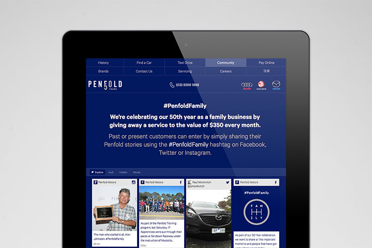 Self-titled Penfold Motors Brand Identity Websitetablet 5 Mobile