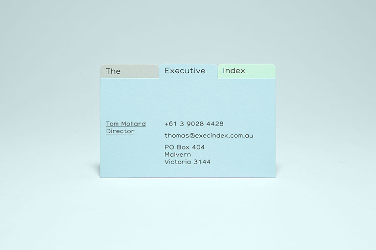 Self-titled The Executive Index Brand Identity Business Card Blue Mobile