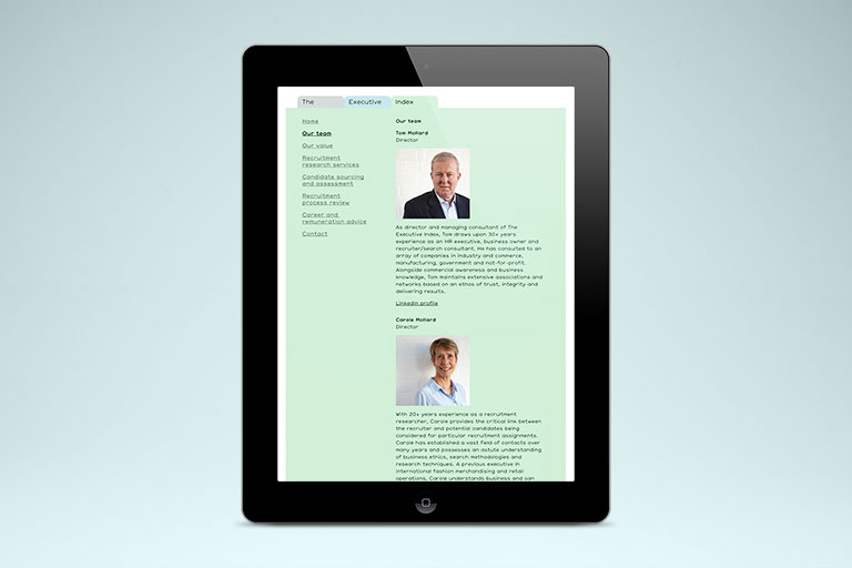 Self-titled The Executive Index Brand Identity Website Mobile