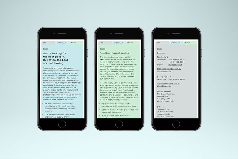 Self-titled The Executive Index Brand Identity Websitemobile Mobile