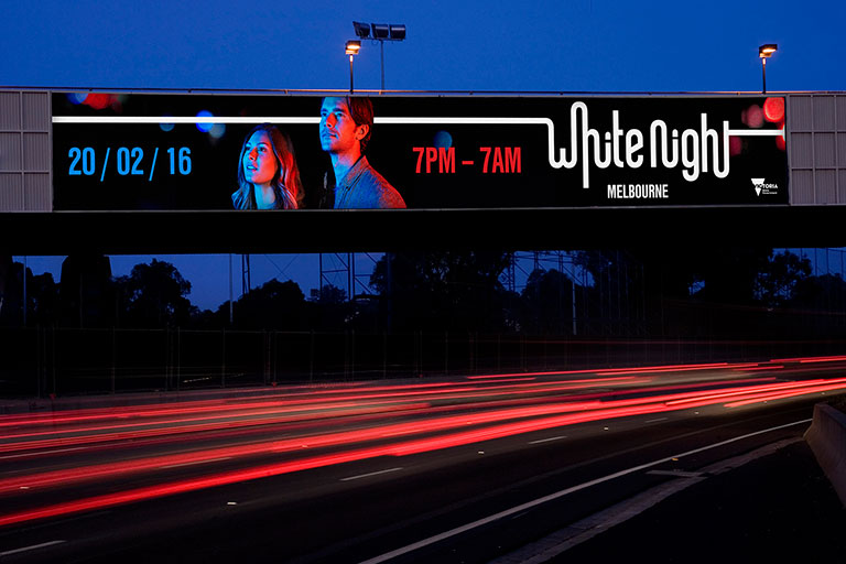 Self-titled White Night Melbourne 2016 Identity Billboard Mobile