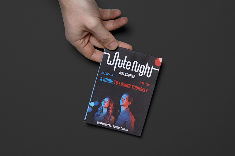 Self-titled White Night Melbourne 2016 Identity Pocket Guide Mobile