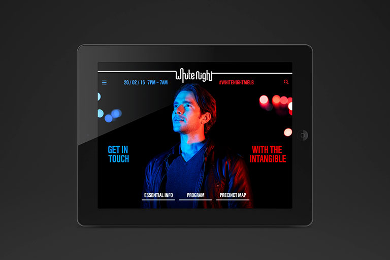 Self-titled White Night Melbourne 2016 Identity Website Mobile