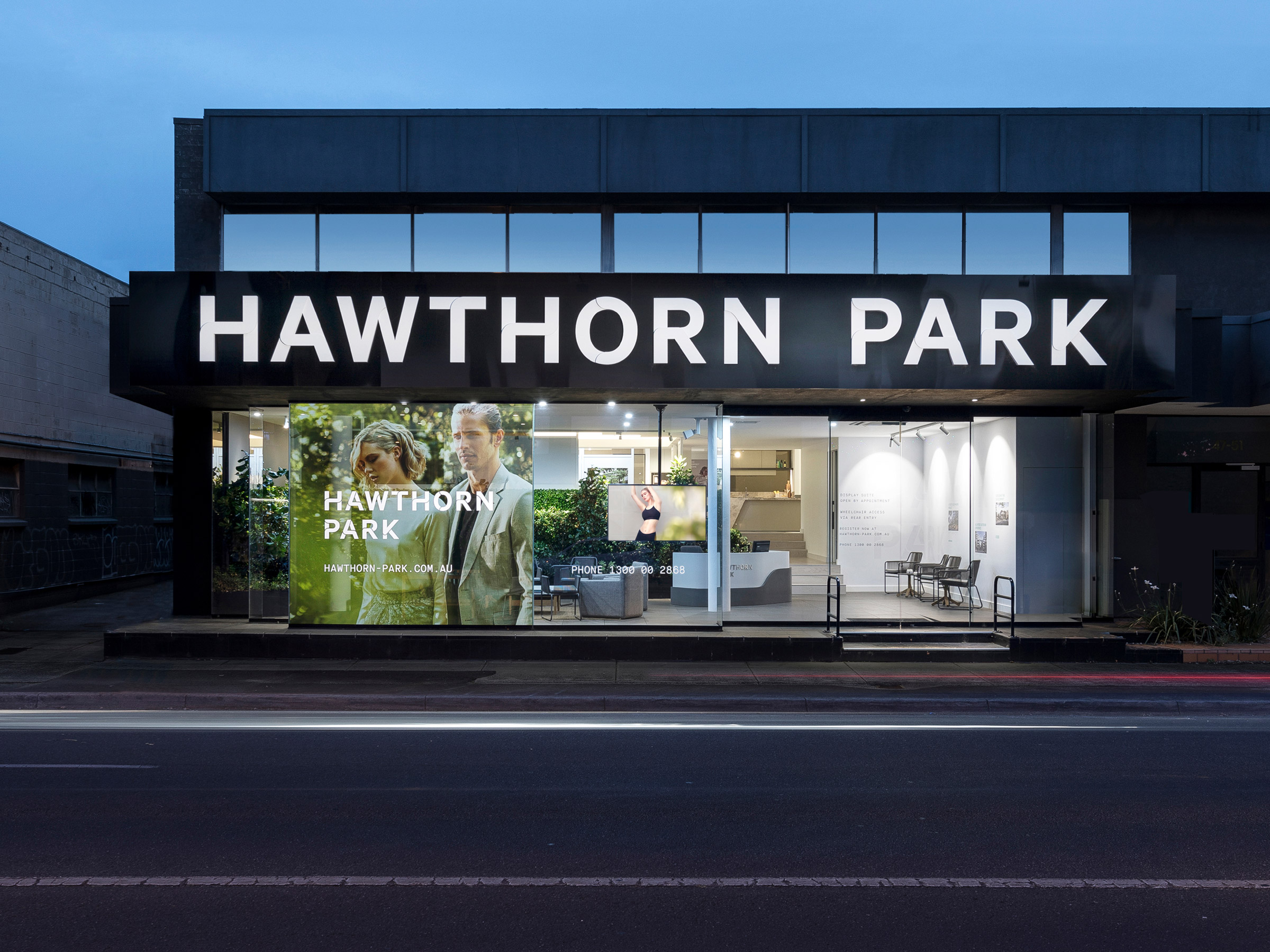 Self-titled Hawthorn Park Brand Identity Display Suite Front