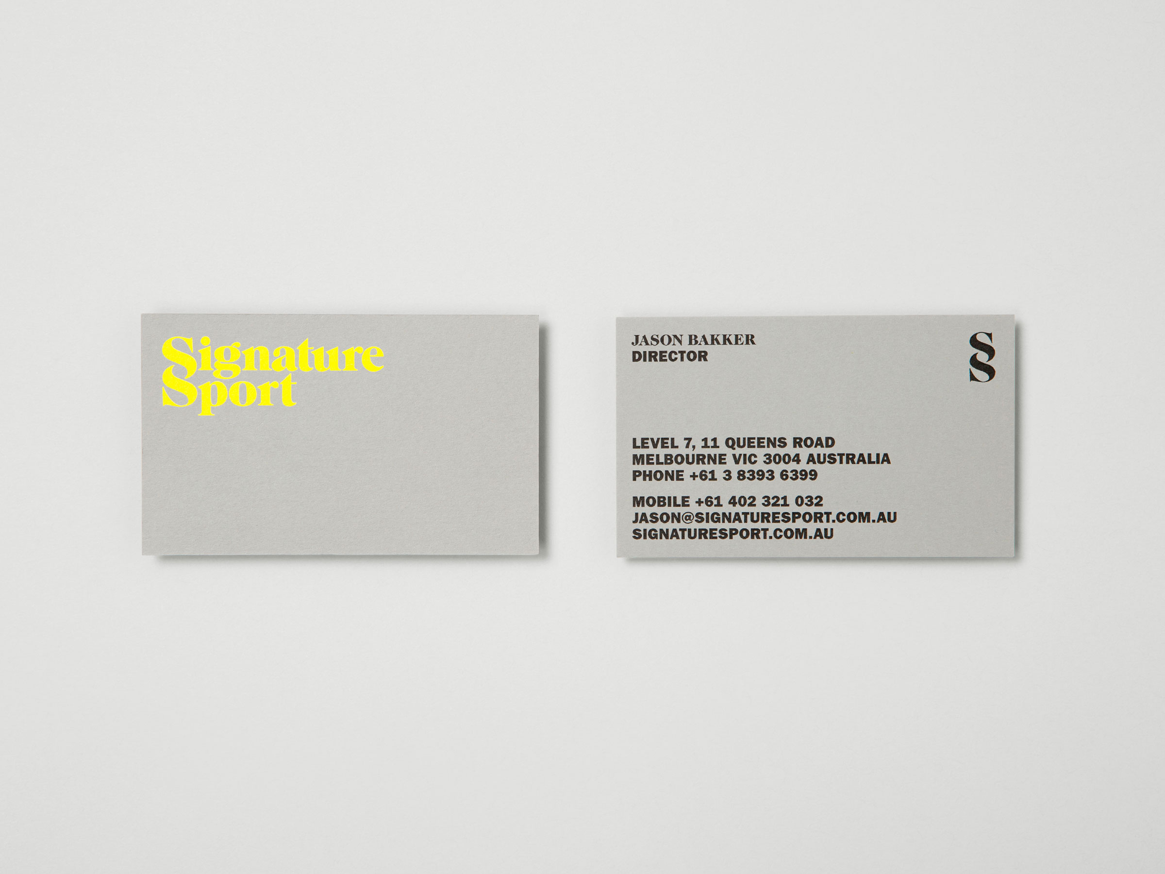 Self-titled Signature Sport Brand Identity Business Cards