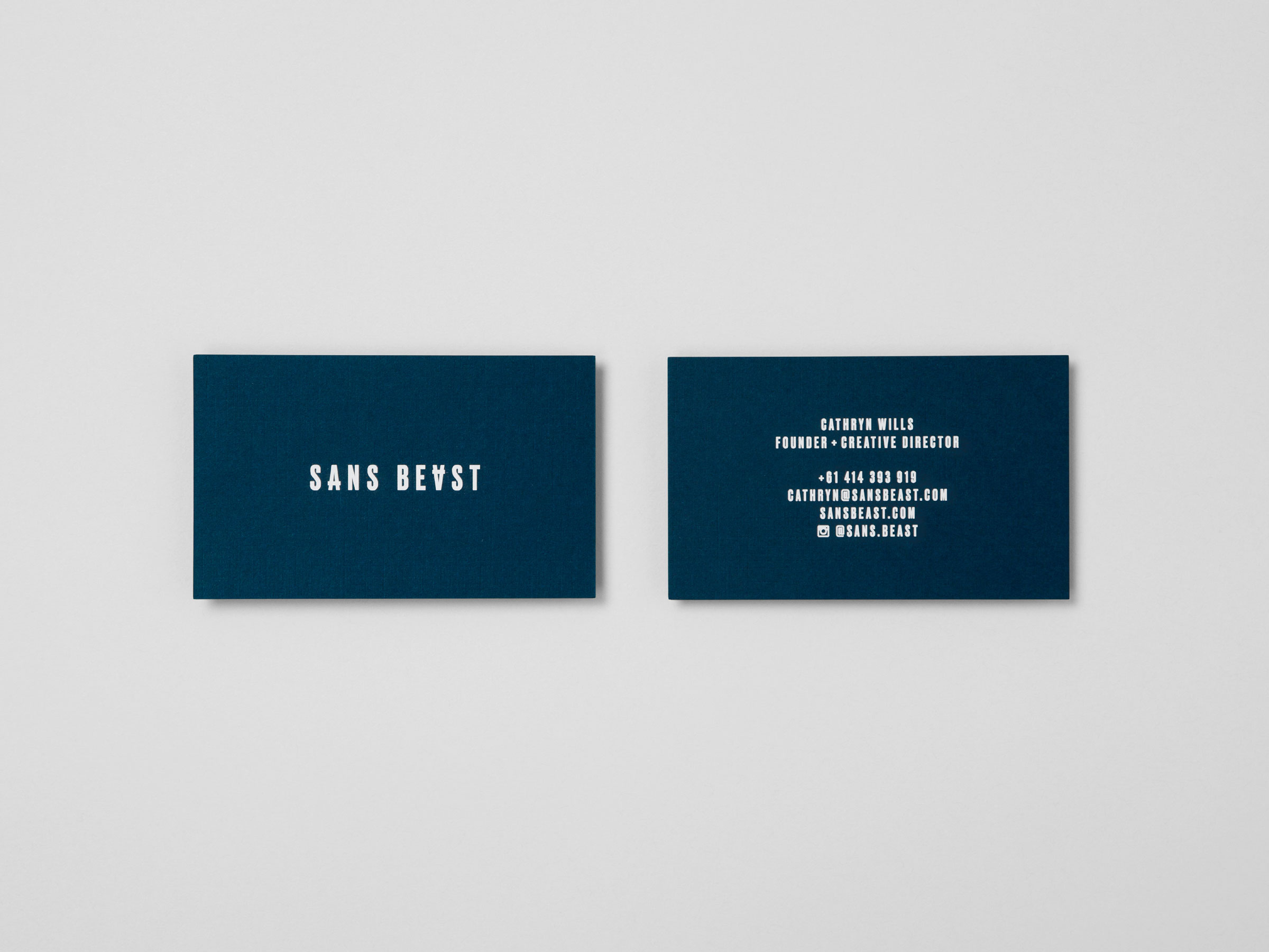 Self-titled Sans Beast Brand Identity Business Cards