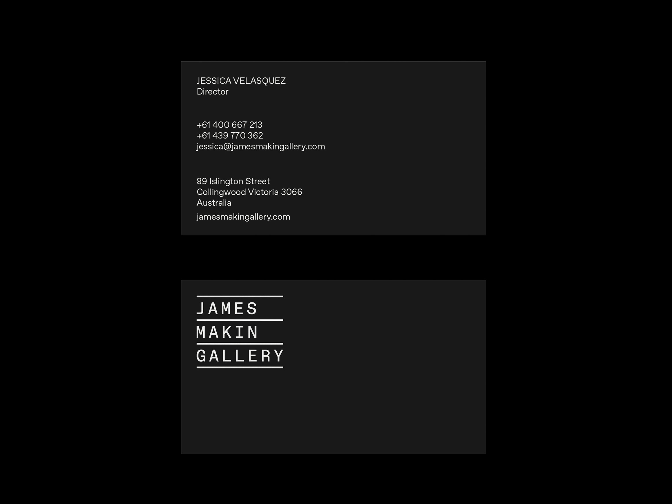 Self-titled James Makin Gallery Business Cards 2