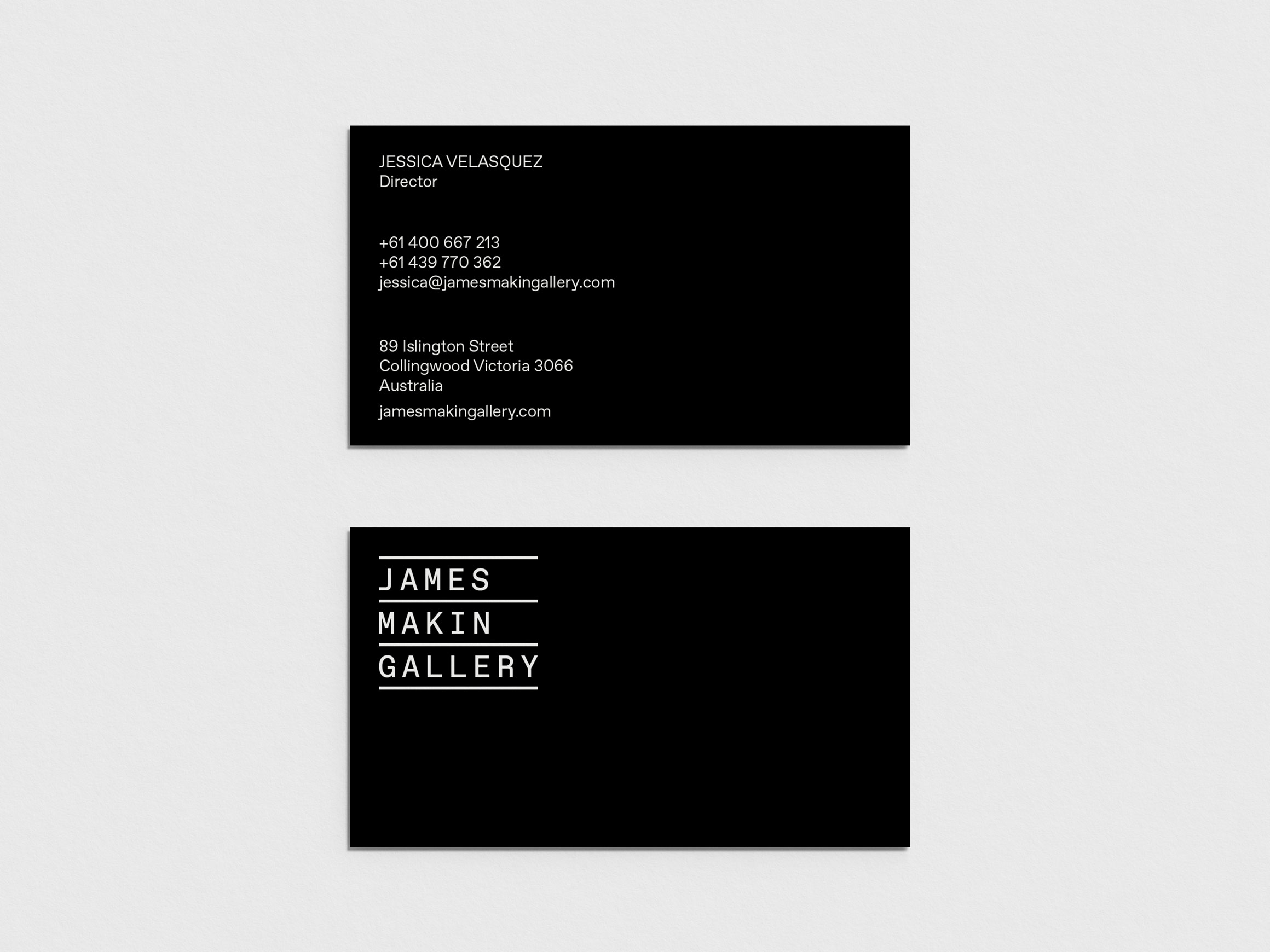 Self-titled James Makin Gallery Business Cards