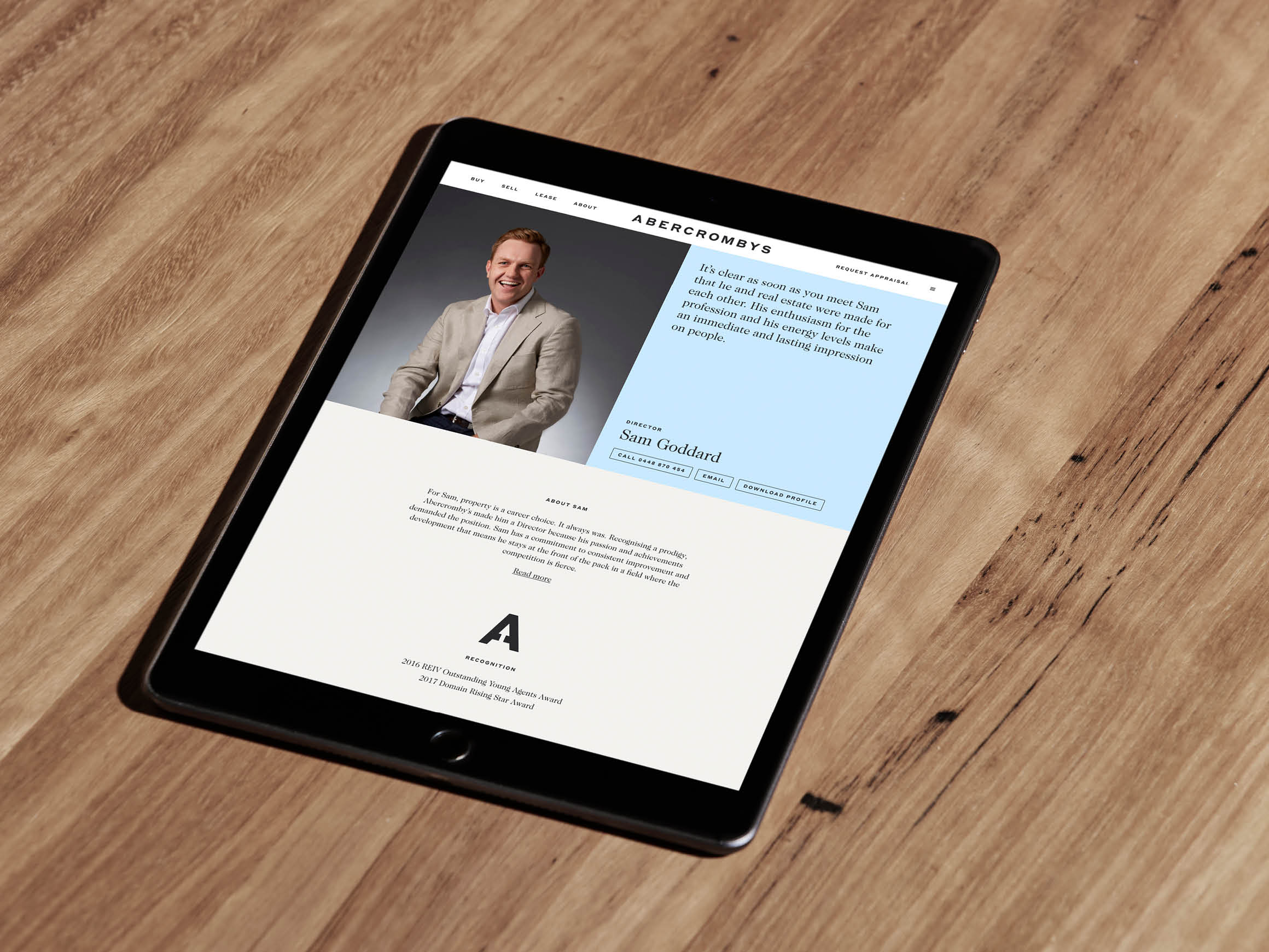 Self-titled Abercrombys Brand Website Tablet