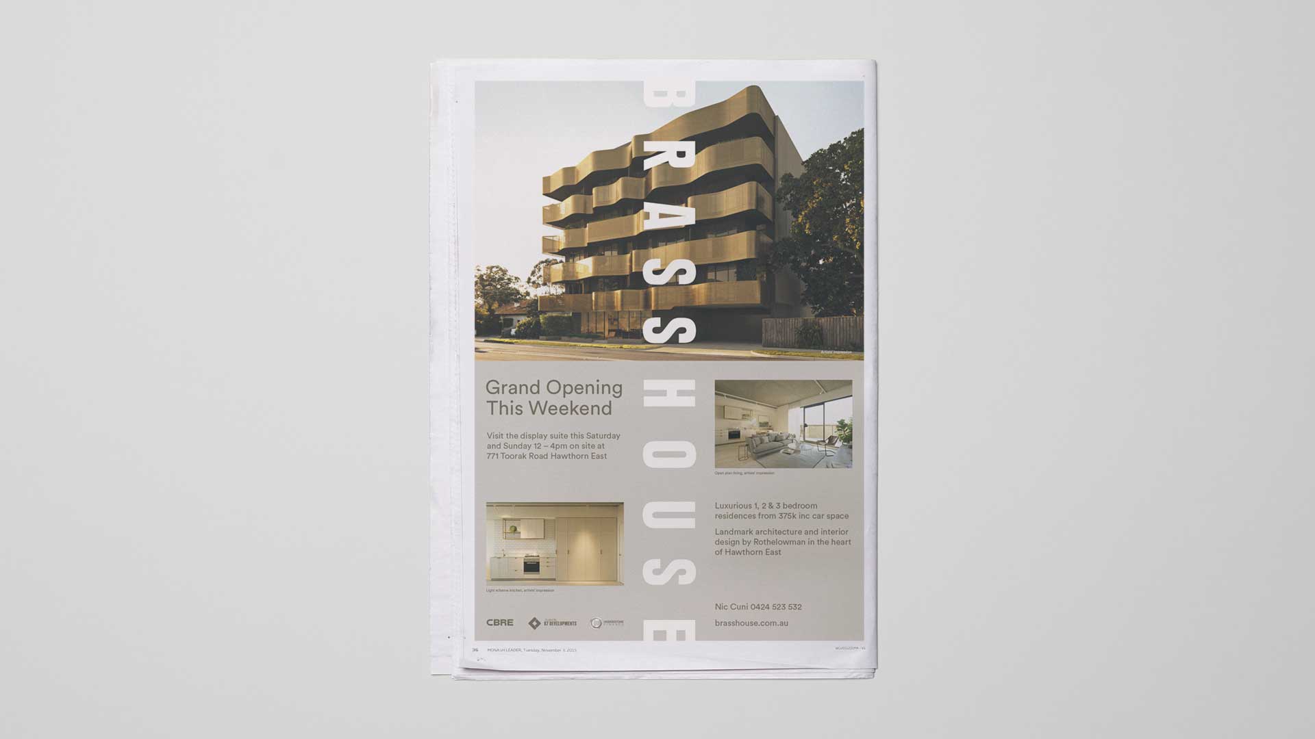 Self-titled Brasshouse Brand Identity Full Page Ad
