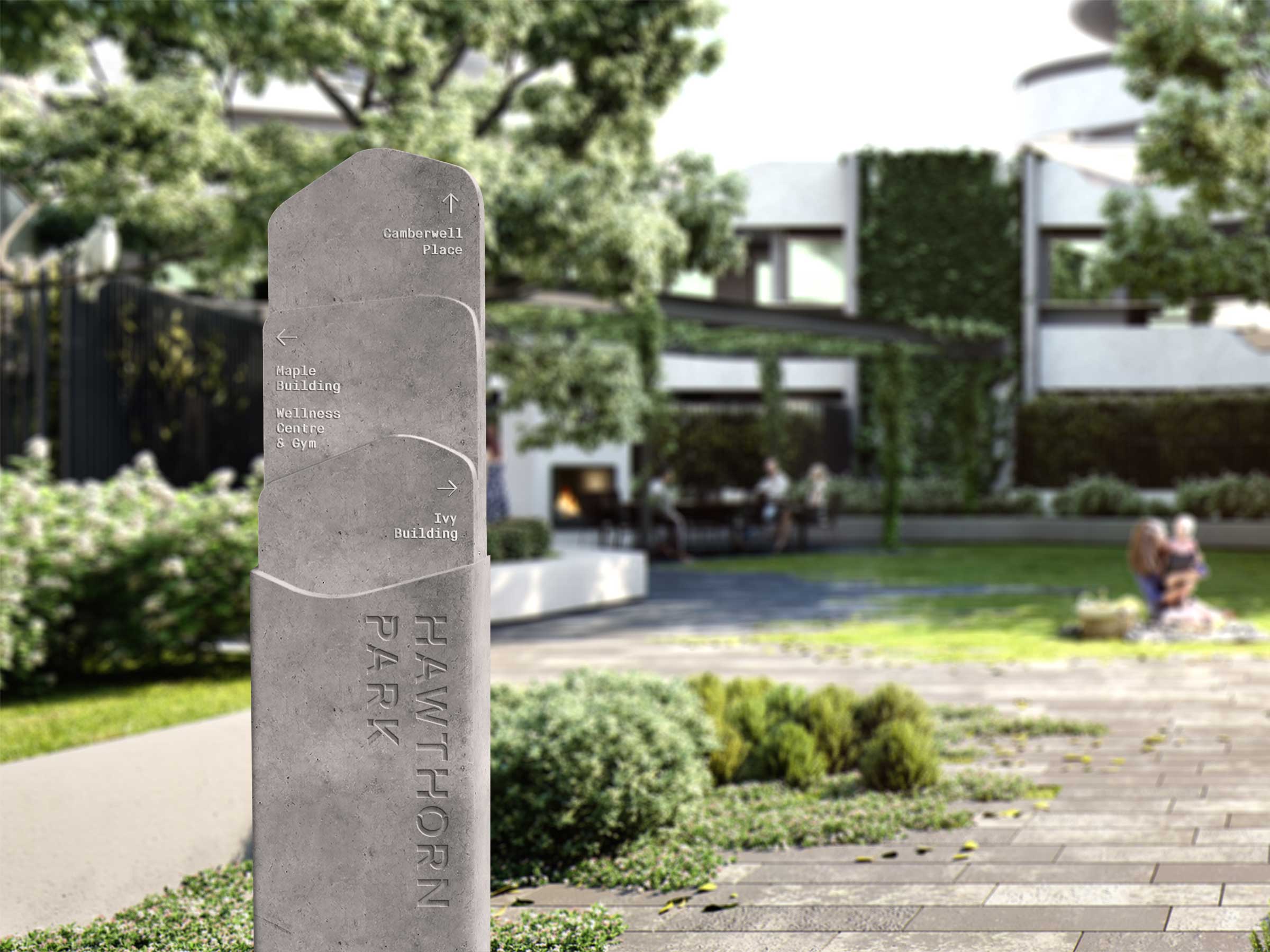 Self Titled Hawthorn Park Brand Identity Signage