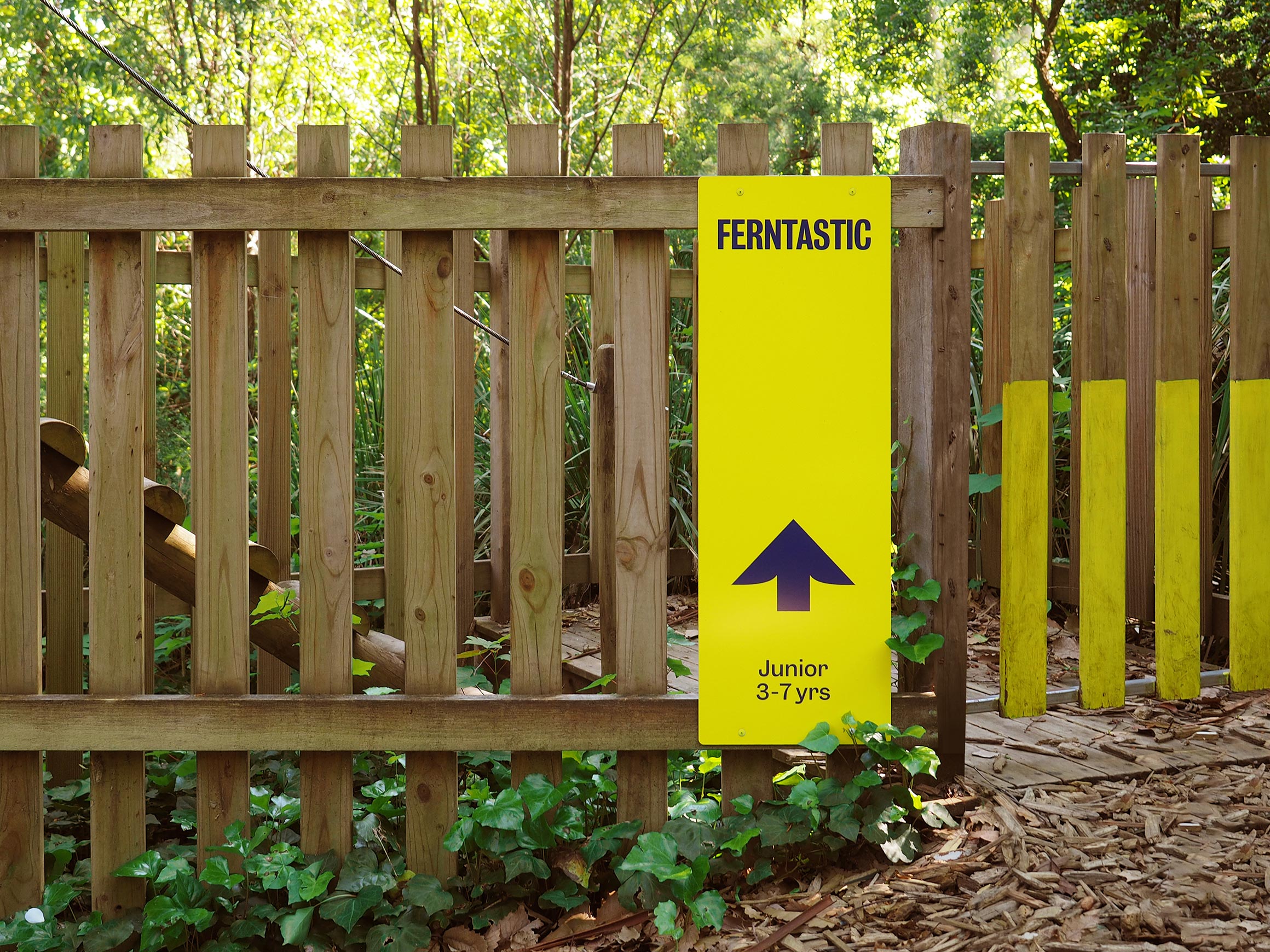 Self-titled Treetops Adventure Signage Yellow Ferntastic