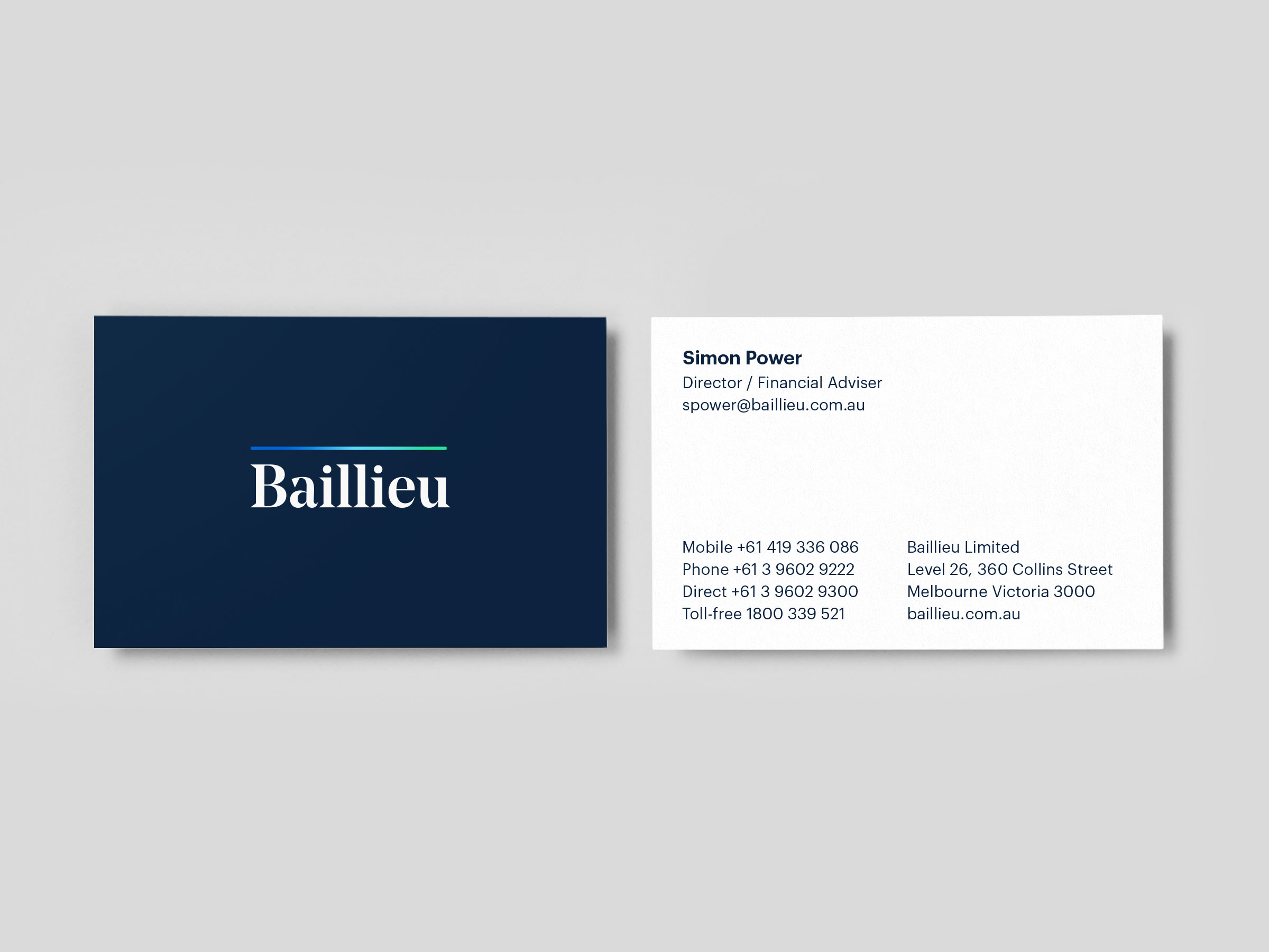 Self-titled Baillieu Brand Identity Business Cards