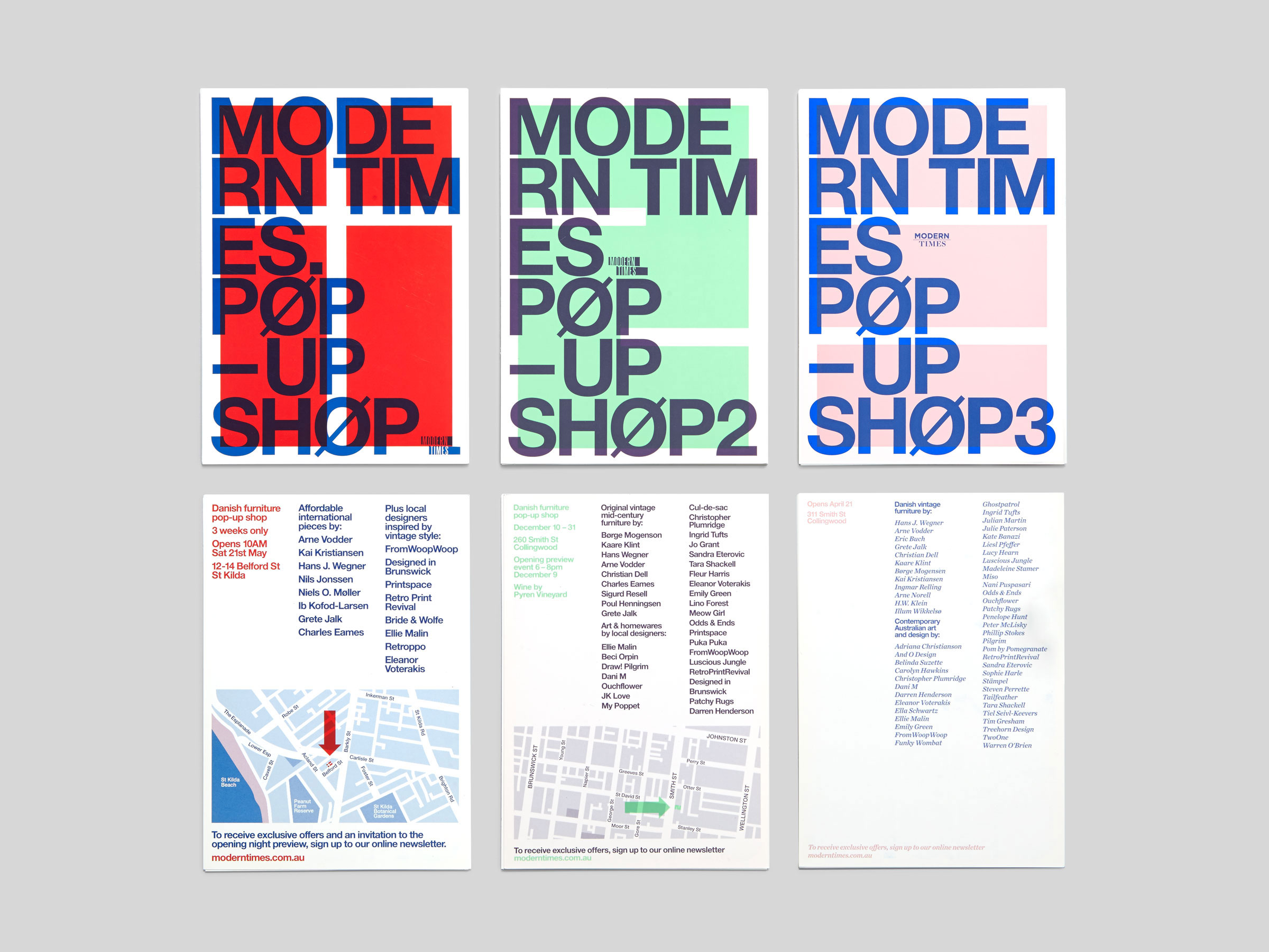 Self-titled Modern Times Brand Identity Pop Up Invites 2