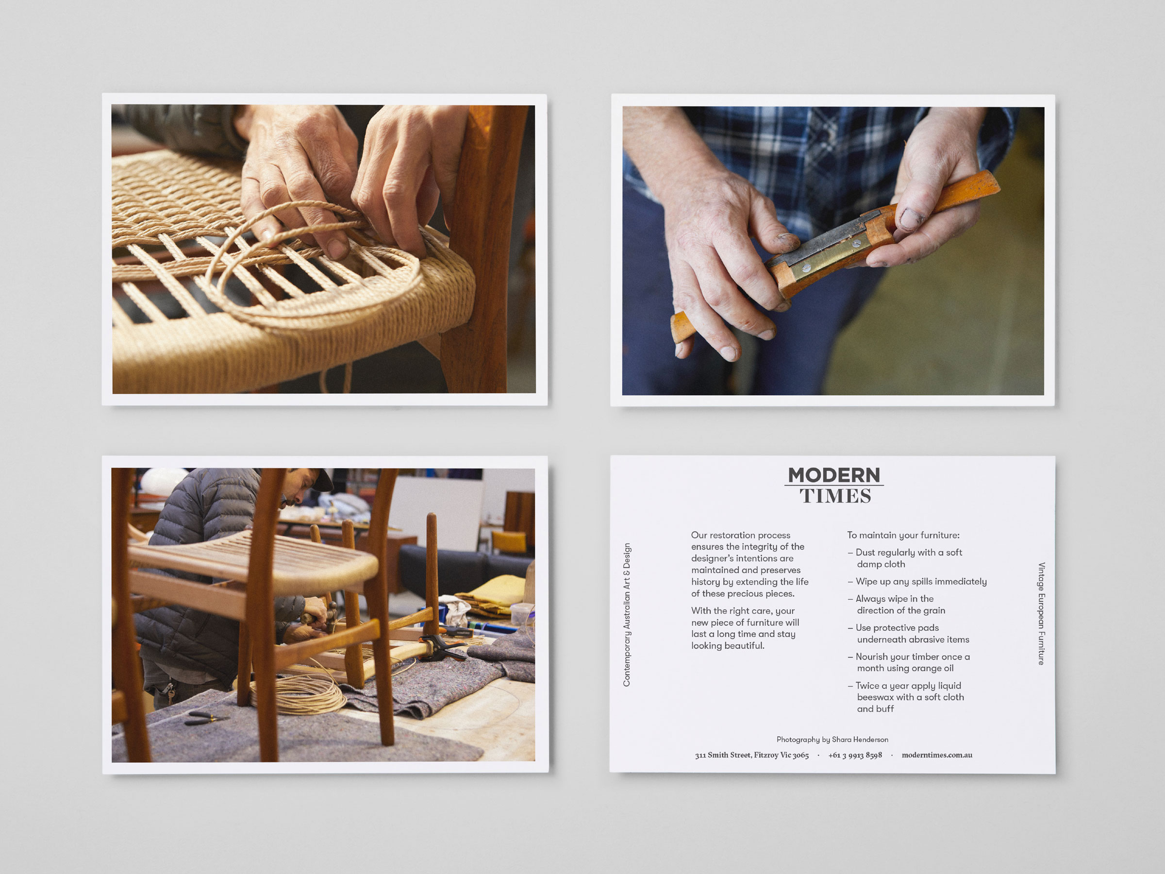 Self-titled Modern Times Brand Identity Postcards Restoration