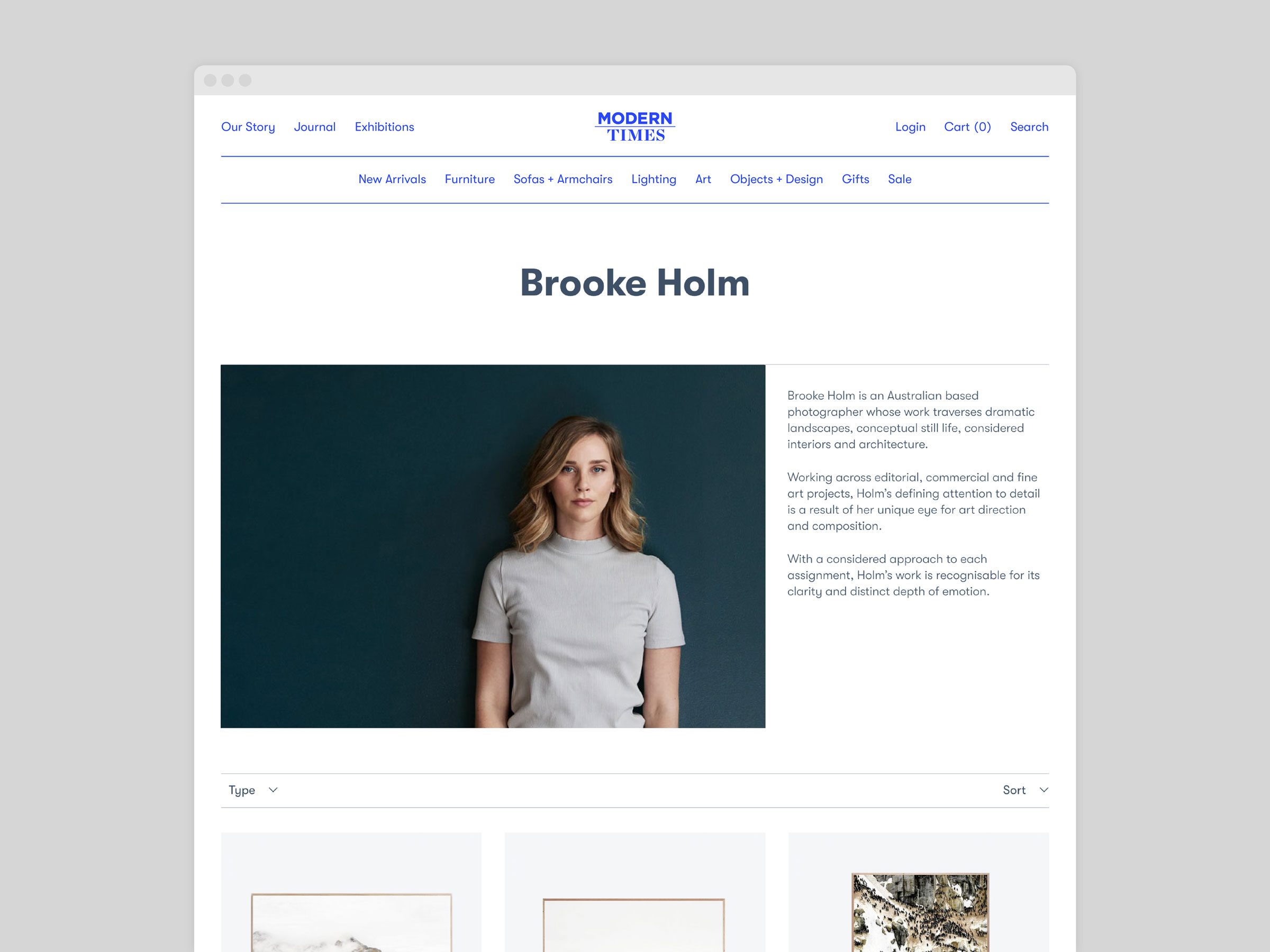 Self-titled Modern Times Brand Identity Website Artist