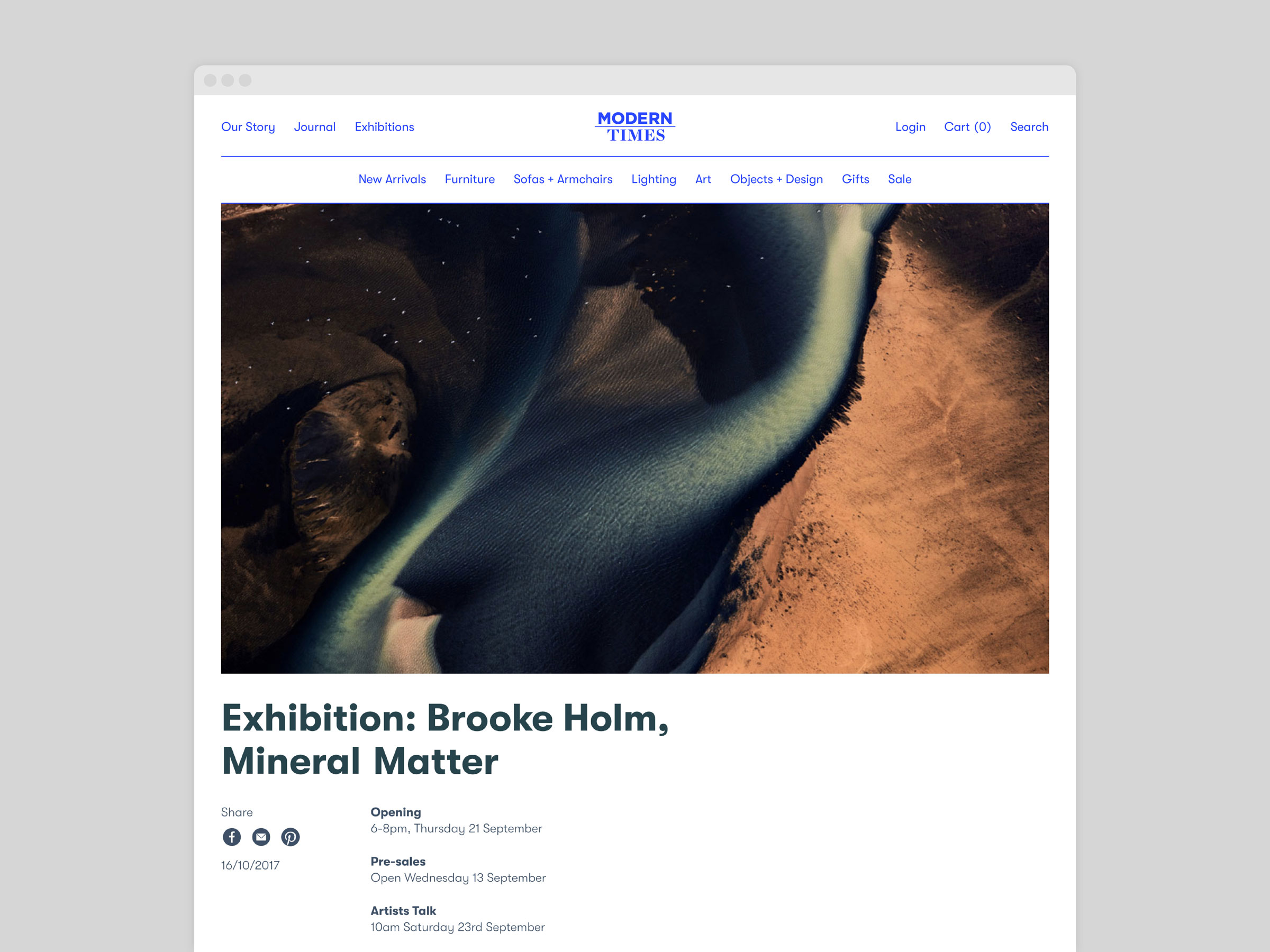 Self-titled Modern Times Brand Identity Website Exhibition Post 1