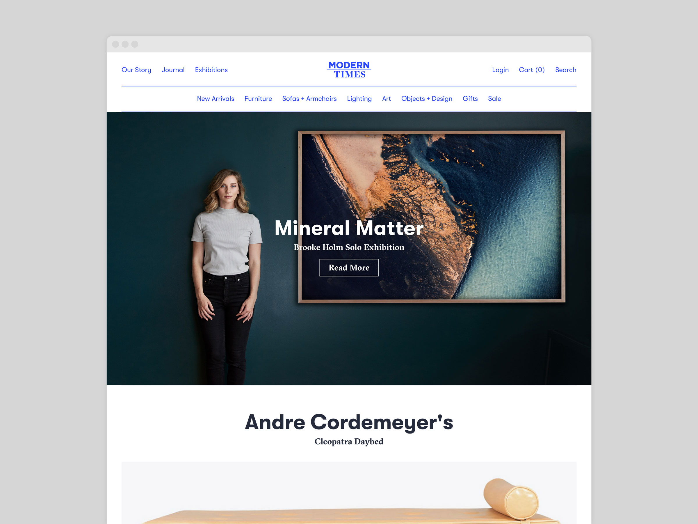Self-titled Modern Times Brand Identity Website Home