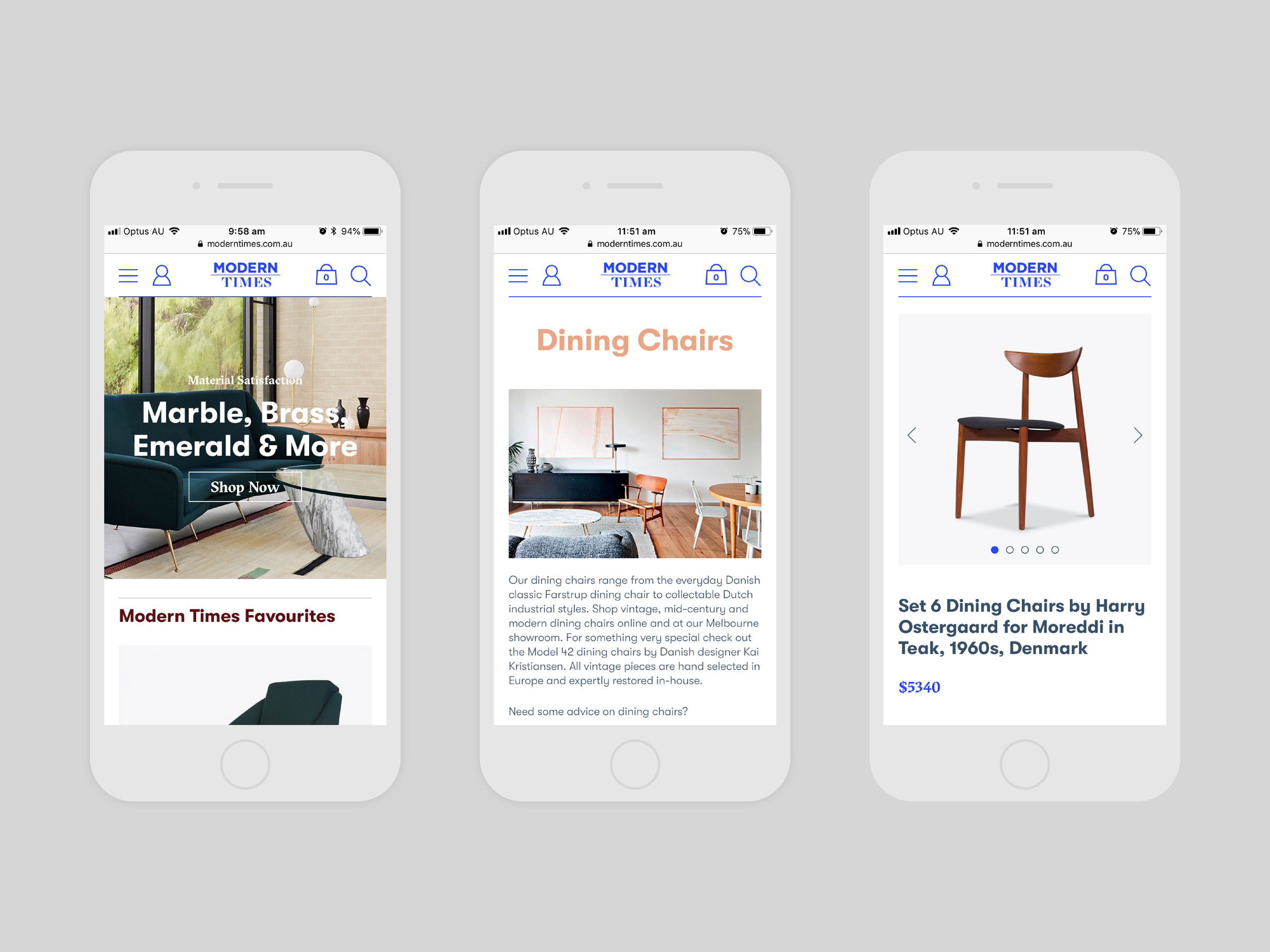 Self-titled Modern Times Brand Identity Website Mobile 2