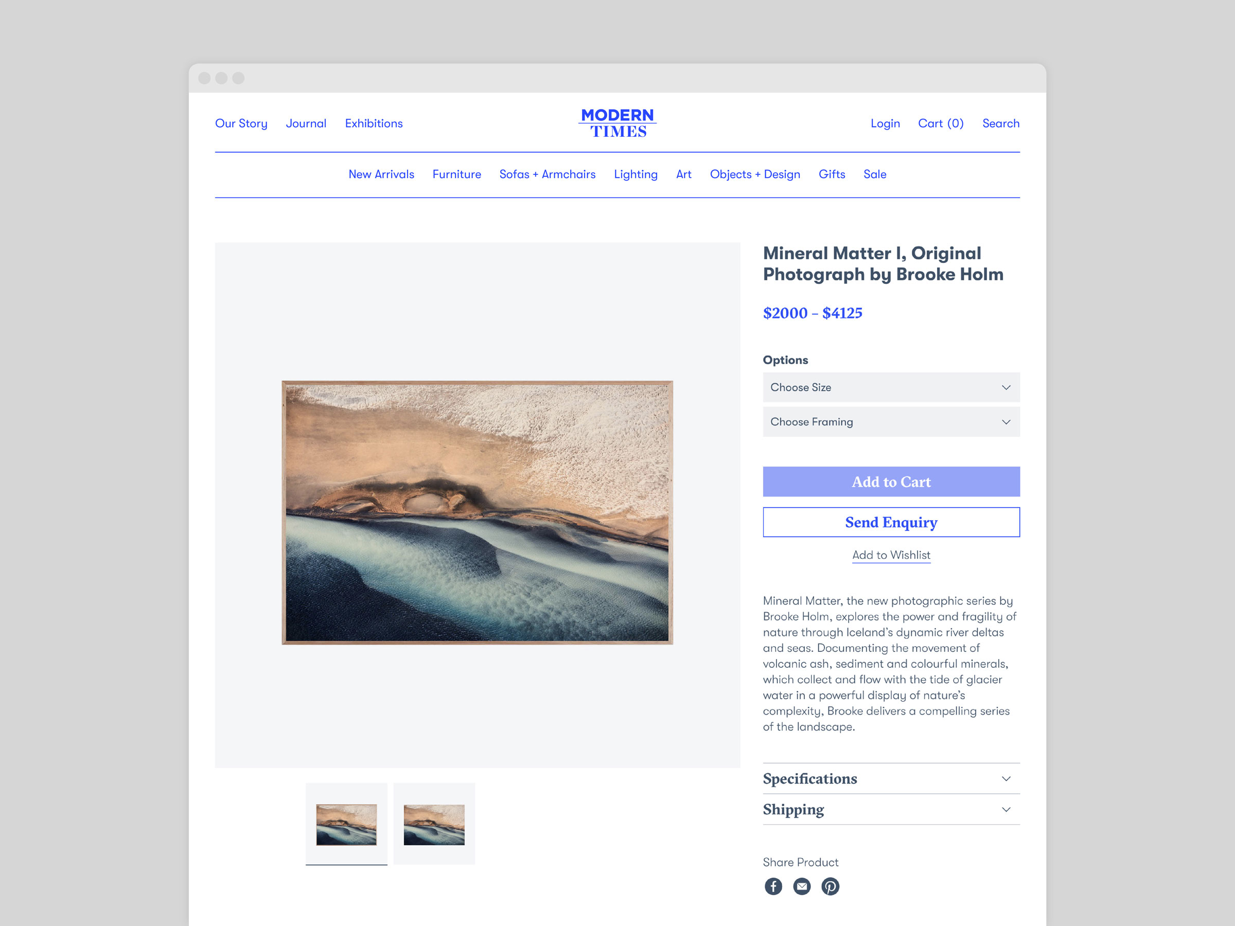 Self-titled Modern Times Brand Identity Website Product