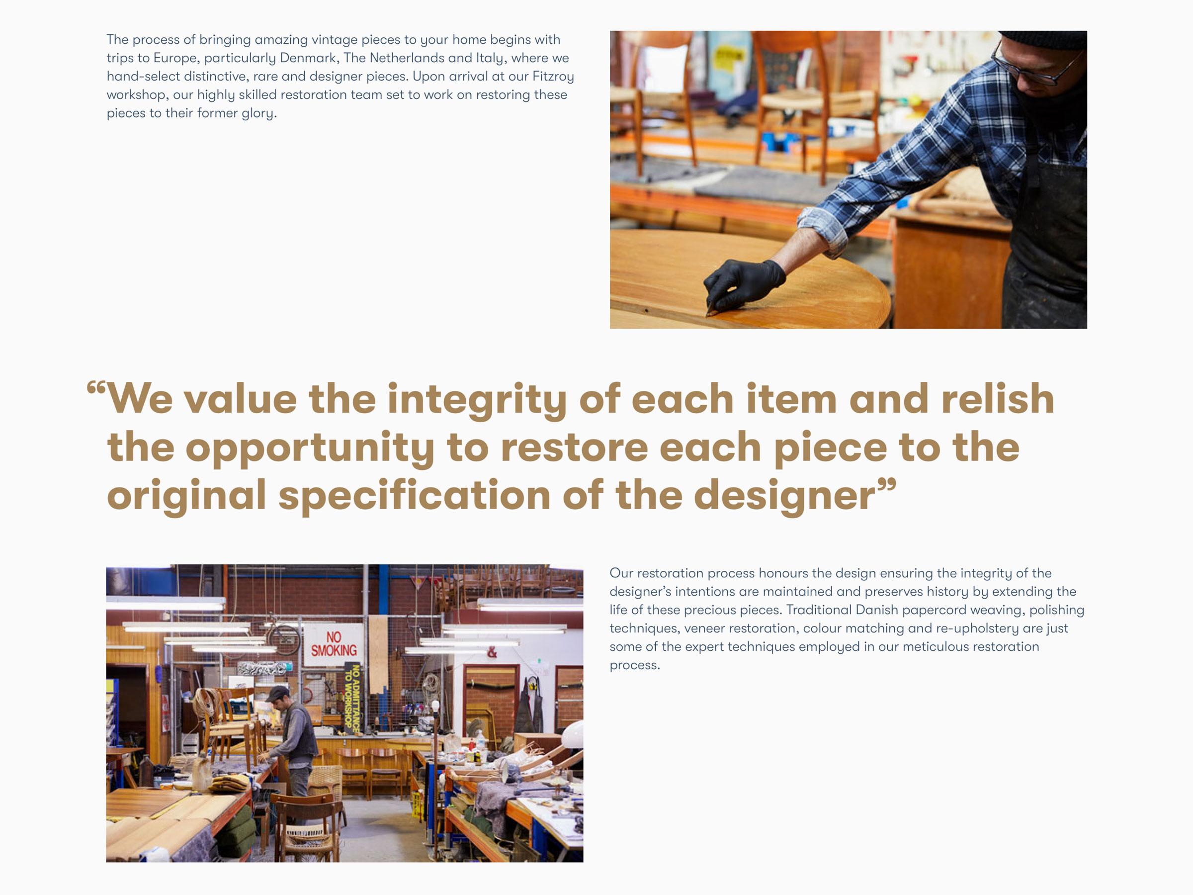 Self-titled Modern Times Brand Identity Website Restoration Page