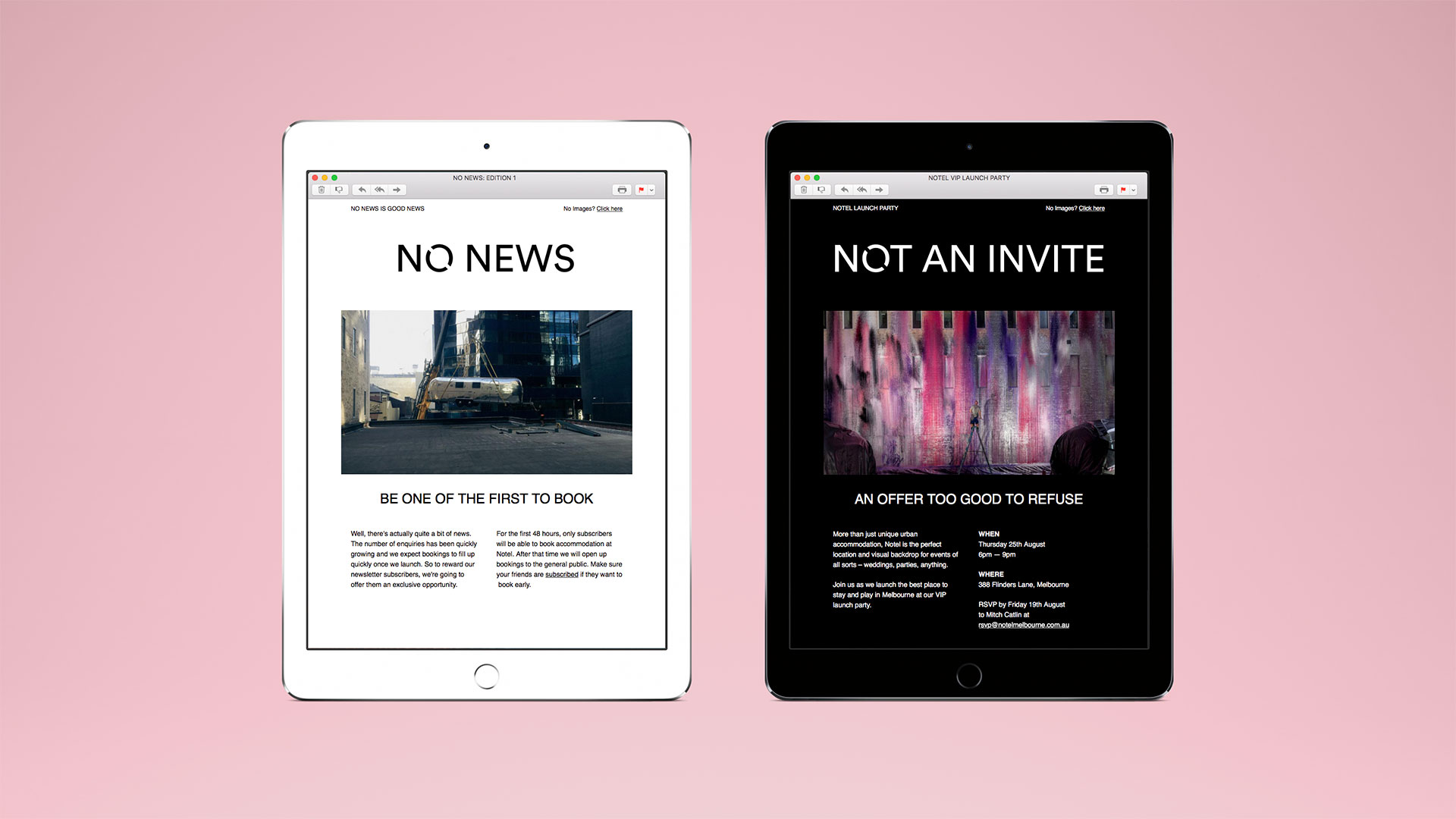 Self-titled Notel Melbourne Brand Identity Edm Comms